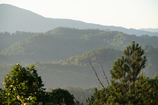 Unedited - Sunrise over the Great Smoky Mountains in Tennessee. These Blue Ridge mountains are like no other!	