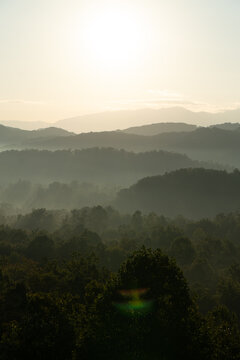 Unedited - Sunrise over the Great Smoky Mountains in Tennessee. These Blue Ridge mountains are like no other!	
