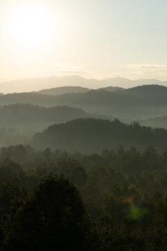 Unedited - Sunrise over the Great Smoky Mountains in Tennessee. These Blue Ridge mountains are like no other!	
