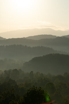 Unedited - Sunrise over the Great Smoky Mountains in Tennessee. These Blue Ridge mountains are like no other!	