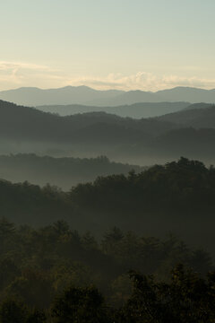 Unedited - Sunrise over the Great Smoky Mountains in Tennessee. These Blue Ridge mountains are like no other!	