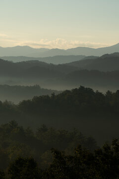 Unedited - Sunrise over the Great Smoky Mountains in Tennessee. These Blue Ridge mountains are like no other!	
