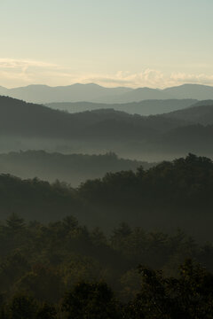 Unedited - Sunrise over the Great Smoky Mountains in Tennessee. These Blue Ridge mountains are like no other!	