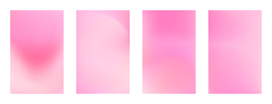 Lovely fluid candy light coral pink mesh gradient vertical backgrounds set. Lovely soft pastel colors liquid digital watercolor for aesthetic business design, banner, poster, valentines card