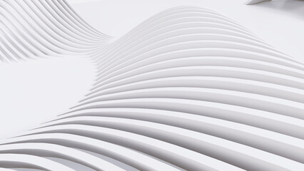 Naklejka premium Abstract Curved Shapes. White Circular Background.