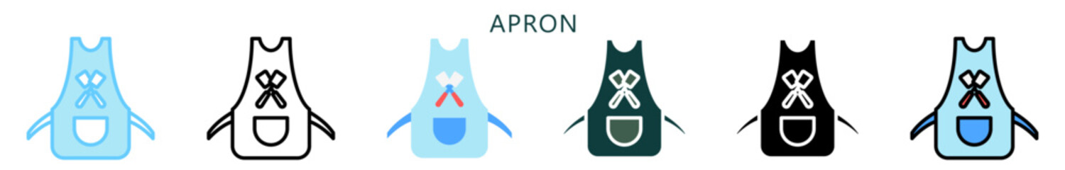 Obraz premium Apron Multi Style Icon. Mini Illustration Relate To Food, Gastronomy. Use For Modern Concept, Ui, Ux Web And App Development.