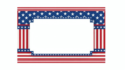 American Flag Border Design with Stars and Stripes Pattern