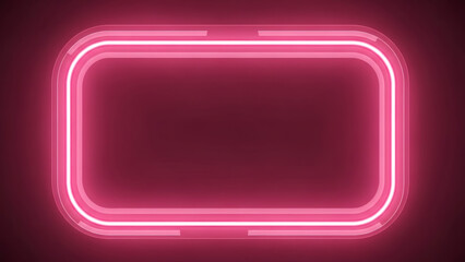 Fototapeta premium Neon Pink Rectangle Frame with Glowing Edges on Dark Background
