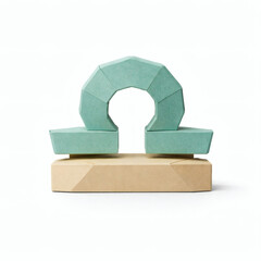Libra Symbol Origami: A minimalist origami depiction of the Libra astrological symbol, representing balance and harmony.