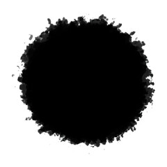 Fototapeta premium Organic Black Ink Circle Texture Isolated on White Background