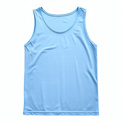Plain light blue tank top/singlet mockup template, perfect for showcasing designs, personalization, and branding, professionally isolated on a white background