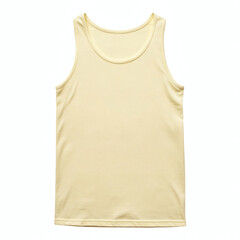Plain light yellow tank top/singlet mockup template, perfect for showcasing designs, personalization, and branding, professionally isolated on a white background