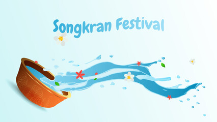 Songkran Thai New Year Water Festival Splash.