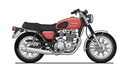 Fototapeta premium Classic motorcycle design in vintage style with detailed side view and retro aesthetic