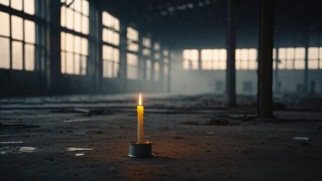 Candle in Industrial Silence