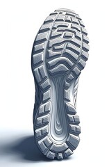 AI Generative. Bottom view of running shoe sole with high traction tread pattern. 3