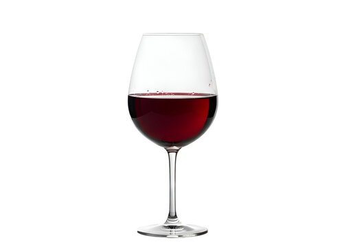 Elegant Red Wine Glass Isolated on Black Background on white background, Isolated on Transparent Background 