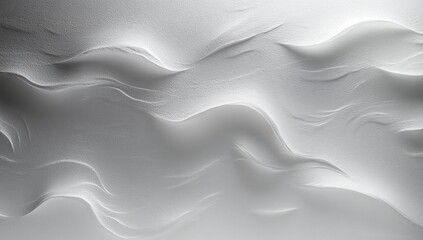 Fototapeta premium soft white undulating textured waves and subtle shadows creating a serene minimalist abstract landscape