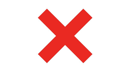 Obraz premium Bold red x symbol on white background for notifications and alerts