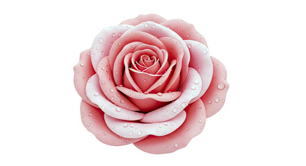 Pink rose with water droplets