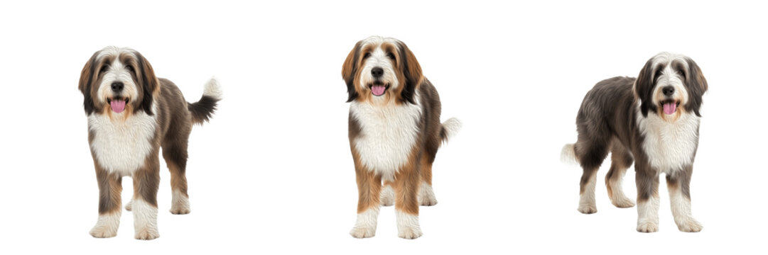 Catalan Sheepdog isolated on white background, Gos d&rsquo;Atura Catal&agrave;, Catalan Sheepdog Breed, Catalan Shepherd Dog, Catalan Herding Dog, カタロニア・シープドッグ, Catalan Herd Dog