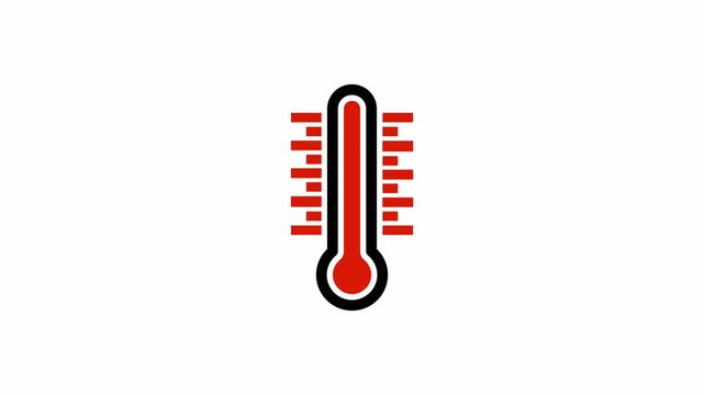 animated thermometer icon on white background