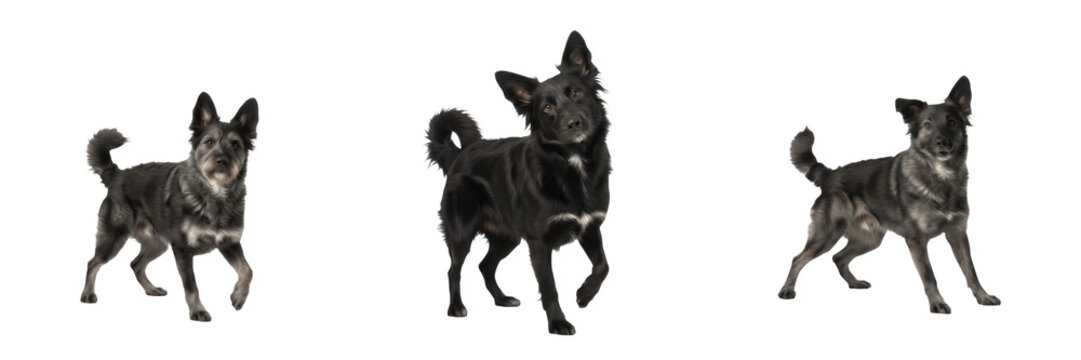 Mudi dog isolated on white background, Mudi Breed Dog, Hungarian Mudi, ムディ犬, Mudi Herding Dog, Mudi Working Dog, Mudi Companion Dog