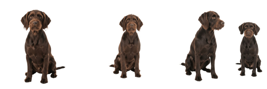 Pudelpointer dog isolated on white background, Pudelpointer Breed Dog, Pudelpointer, プードルポインター, Pudelpointer Hunting Dog, Pudelpointer Gun Dog, Pudelpointer Sporting Dog