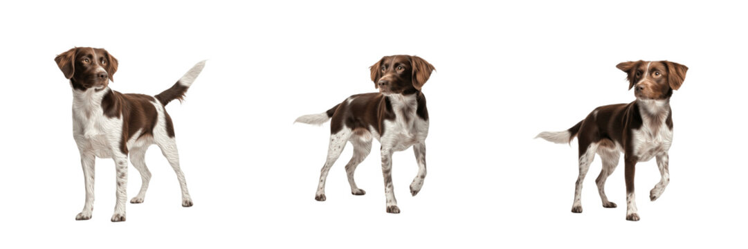 Small Munsterlander isolated on white background, Kleine M&uuml;nsterl&auml;nder, スモール・ミュンスターランダー, Small Munsterlander Breed Dog, Small Munsterlander Hunting Dog, Munsterlander Pointing Dog