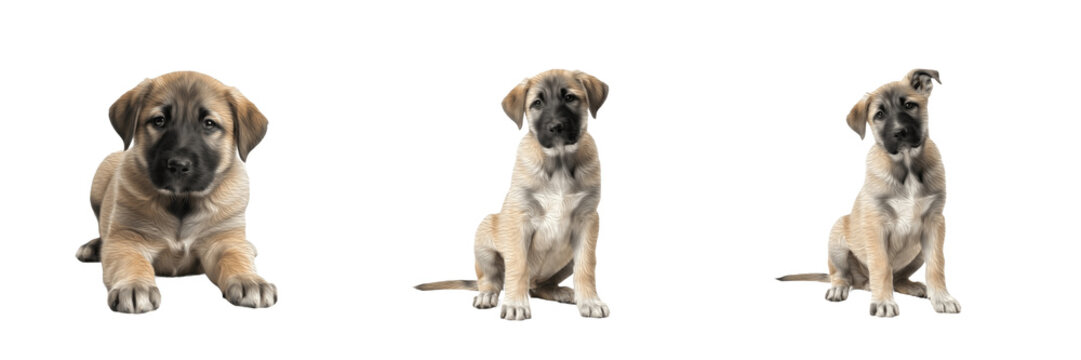 Kangal puppy isolated on white background, Kangal Dog Puppy, カンガル犬, Kangal Breed Puppy, Kangal Guardian Puppy, Kangal Working Puppy, Kangal Shepherd Puppy