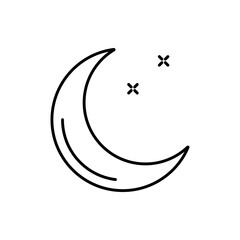 Obraz premium Crescent moon icon, vector line icon isolated on white background. Trendy and modern design.