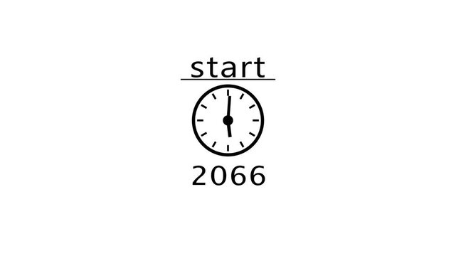 Time management clock concept. 2066 clock icon animation. 