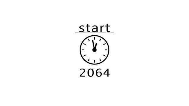 Time management clock concept. 2064 clock icon animation. 