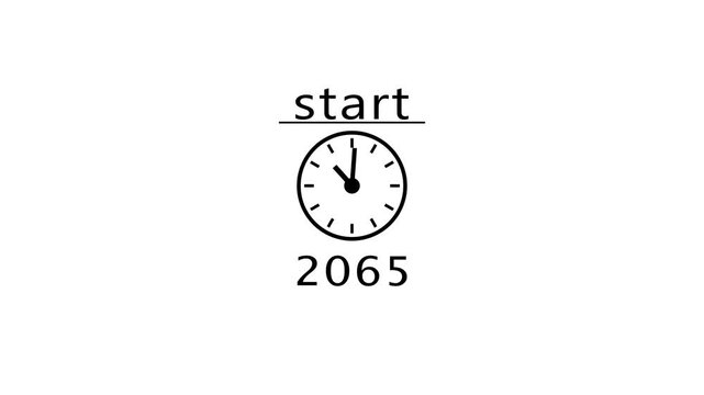 Time management clock concept. 2065 clock icon animation. 