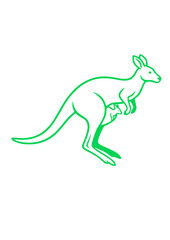 Obraz premium Silhouette of Female kangaroo with its baby on on its pouch.