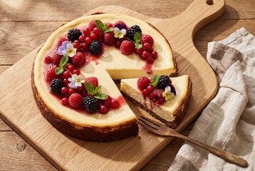 Blueberry cake on grey background