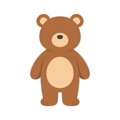 Fototapeta premium Simple cartoon bear standing front view flat vector