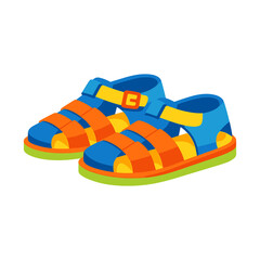Colorful children's sandals with buckle straps