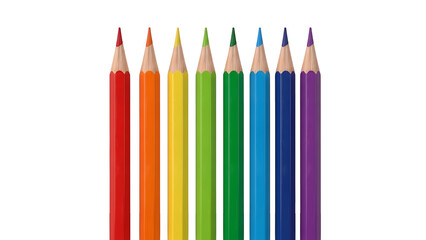 Vibrant Rainbow Colored Pencils in a Row Isolated on Black Background for Art and Creativity