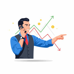 vector illustration of a trader