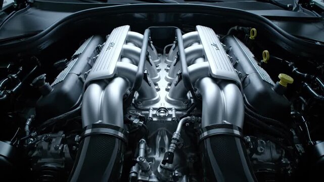 Detailed View of a Powerful V12 Engine Architecture