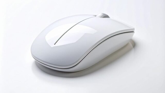 Modern white computer mouse on clean white background