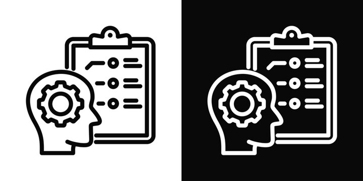 Psychometric Icon White And Black Background Style