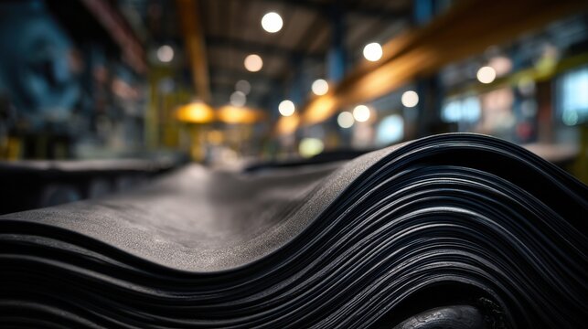 processed natural rubber ready for industrial on blurred background