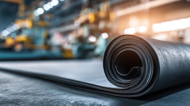  Close-up of processed natural rubber ready for industrial on blurred background