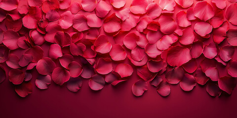 A close up of red petals with a red background