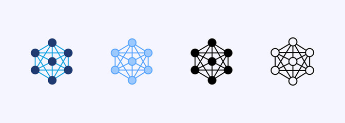 Neural Network Icon Set Multiple Style Collection