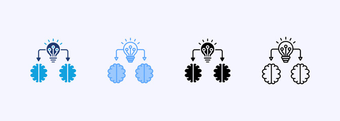 Transfer Learning Icon Set Multiple Style Collection
