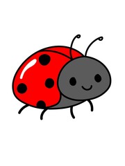 Fototapeta premium Red Ladybug Cartoon Illustration