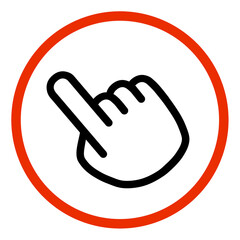 指さし　チェック　アイコン　タッチ　注目